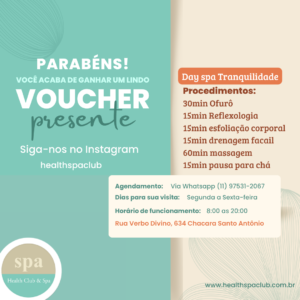 Voucher Day Spa Tranquilidade